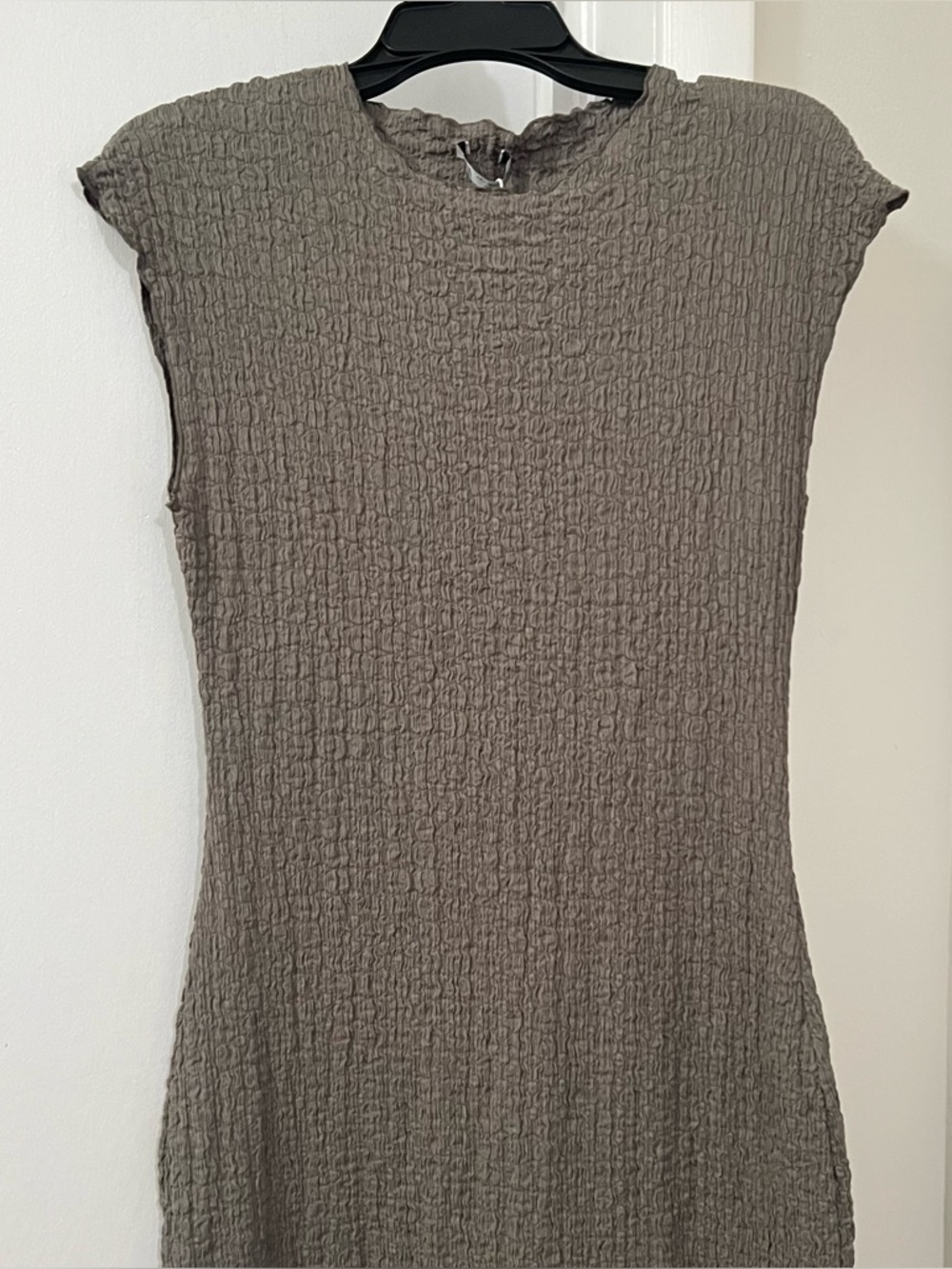 Zara Green Cap Sleeve Textured Midi Dress Size Large - Picture 11 of 13